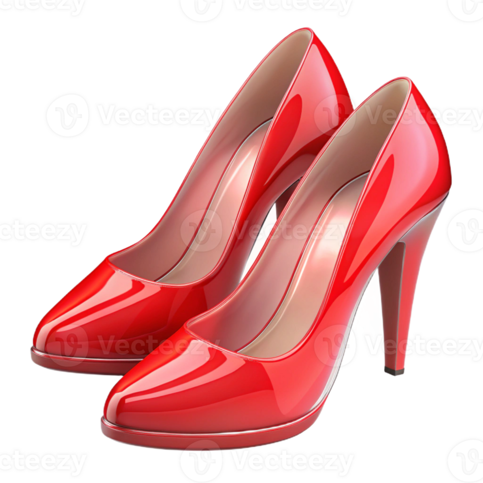 serene minimalist A pair of red high heels, stiletto, genuine png