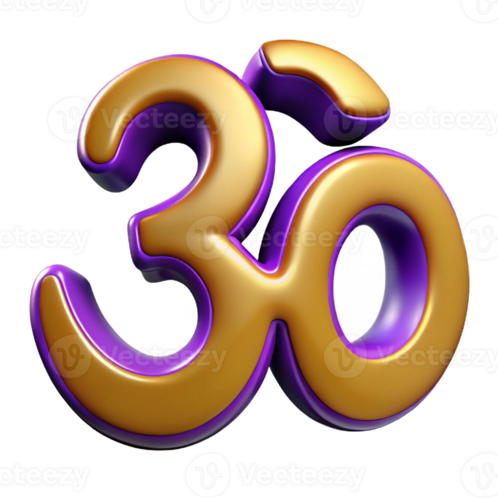beautiful artistic Om symbol, Hinduism, sacred sound, exclusive png