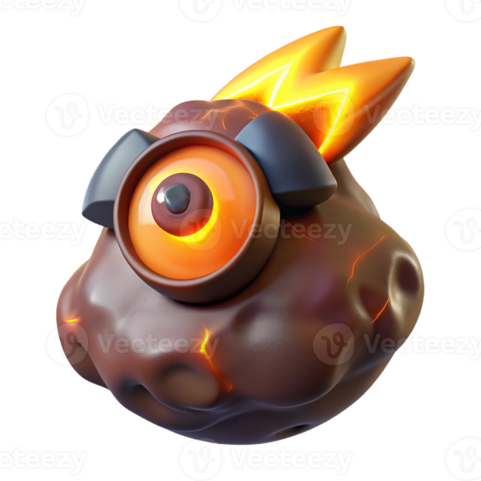 vibrant modern A powerful Cyclops forging a thunderbolt, fiery orange lighting, realistic style genuine png