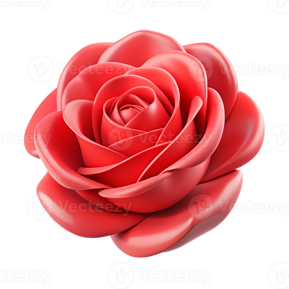 wonderful modern A single, perfect red rose blossom, high quality png