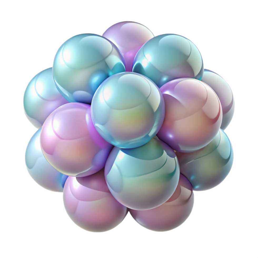 serene minimalist A series of overlapping, transparent spheres, each containing a unique fractal pattern, with a soft, pastel color palette original png