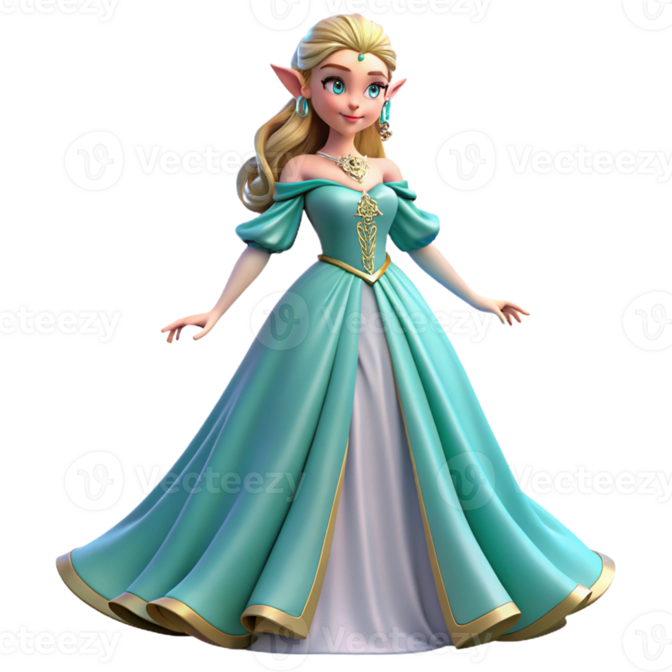 elegant contemporary A beautiful elf princess wearing a flowing gown genuine png