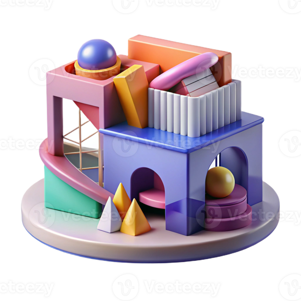 stunning artistic Deconstructivist museum, fragmented forms, bold colors, dynamic composition, abstract style, high resolution png