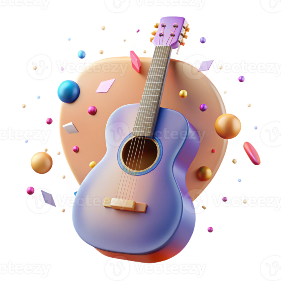 magnificent abstract Guitar Silhouette Front View Transparent for Music Blogs professional png