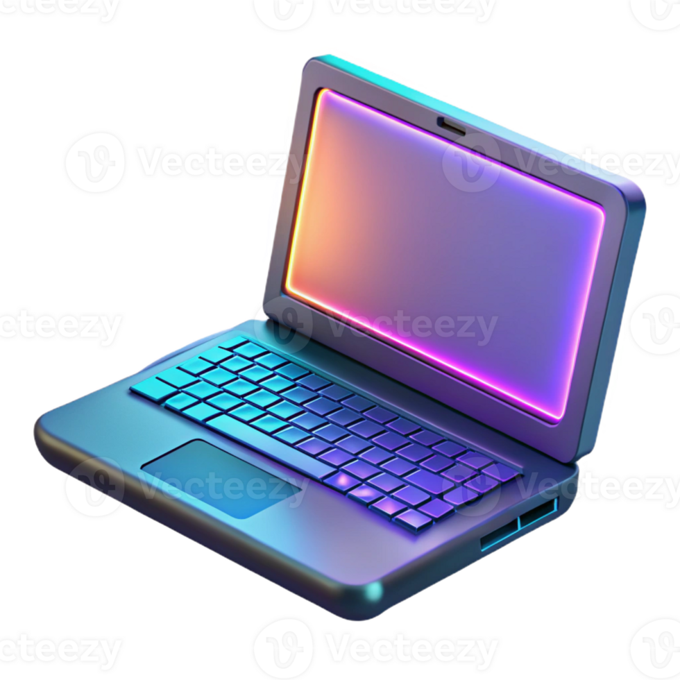 elegant modern Gaming laptop with RGB keyboard high quality png