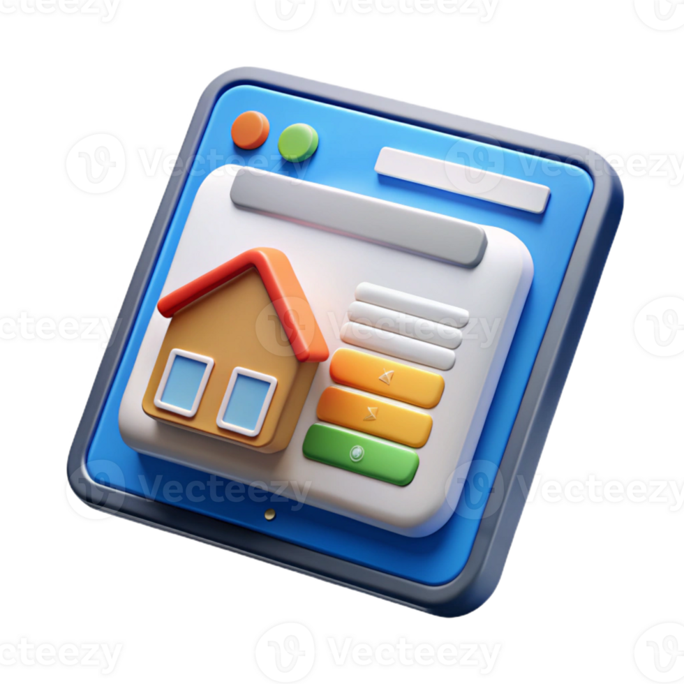 vibrant creative Tablet computer displaying website homepage detailed png