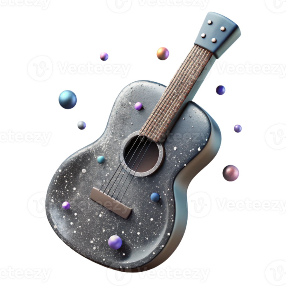 beautiful minimalist Guitar Silhouette Grunge Style Transparent for Vintage Designs original png