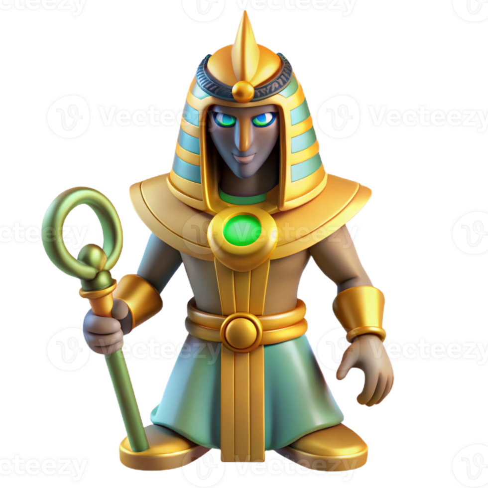 serene creative Osiris, Egyptian god of the underworld, resurrected, high resolution png
