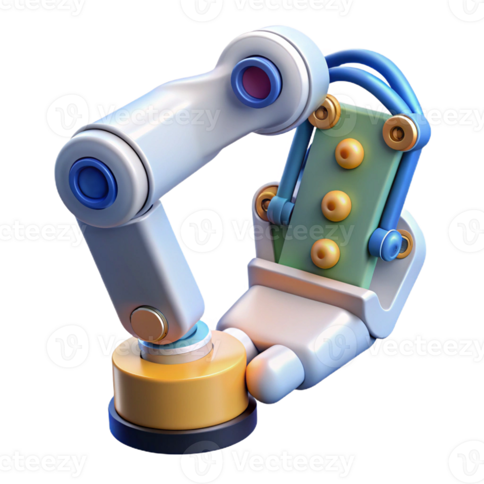 beautiful abstract Robot arm holding a circuit board detailed png