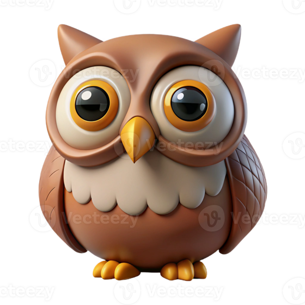 impressive artistic A stylized owl, large eyes, wise expression professional png