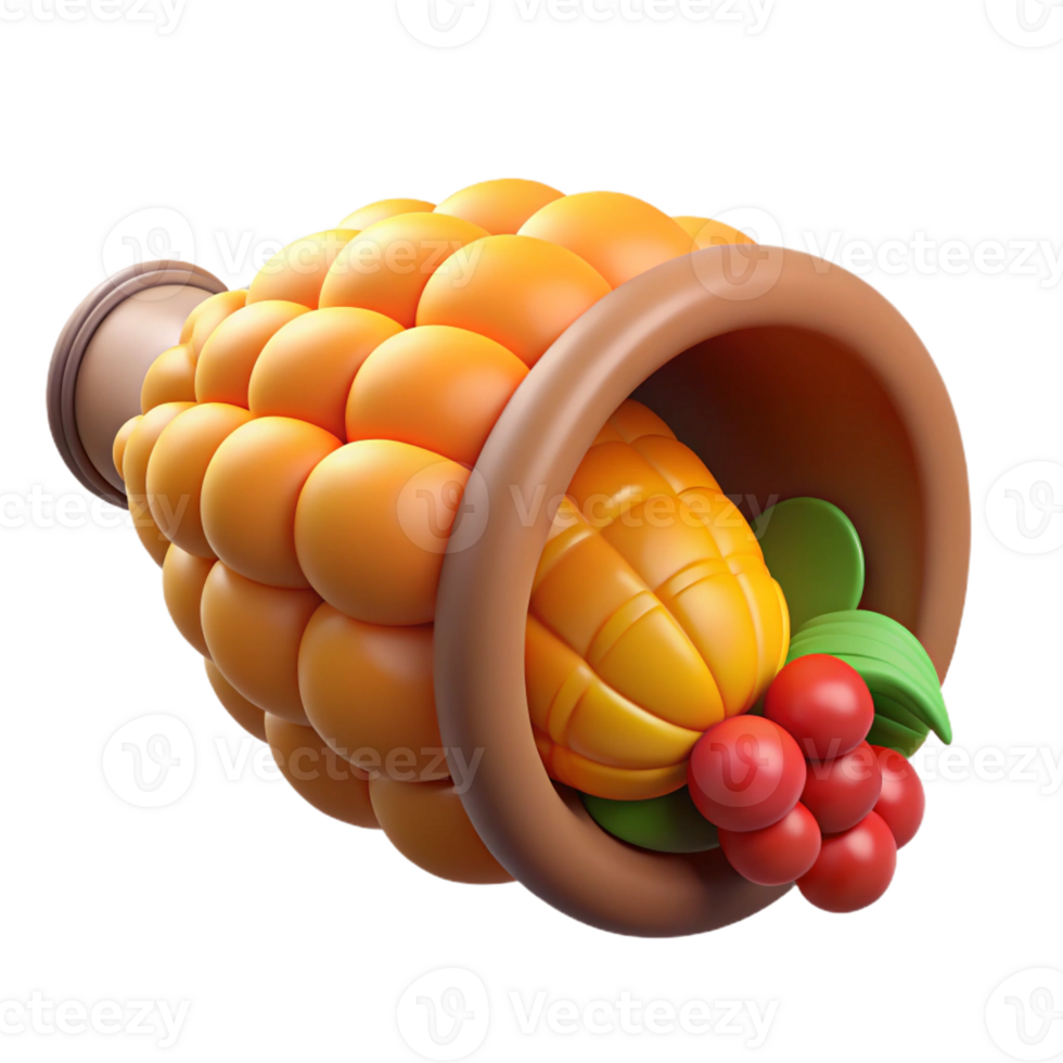 beautiful abstract Cornucopia, horn of plenty, overflowing, professional png