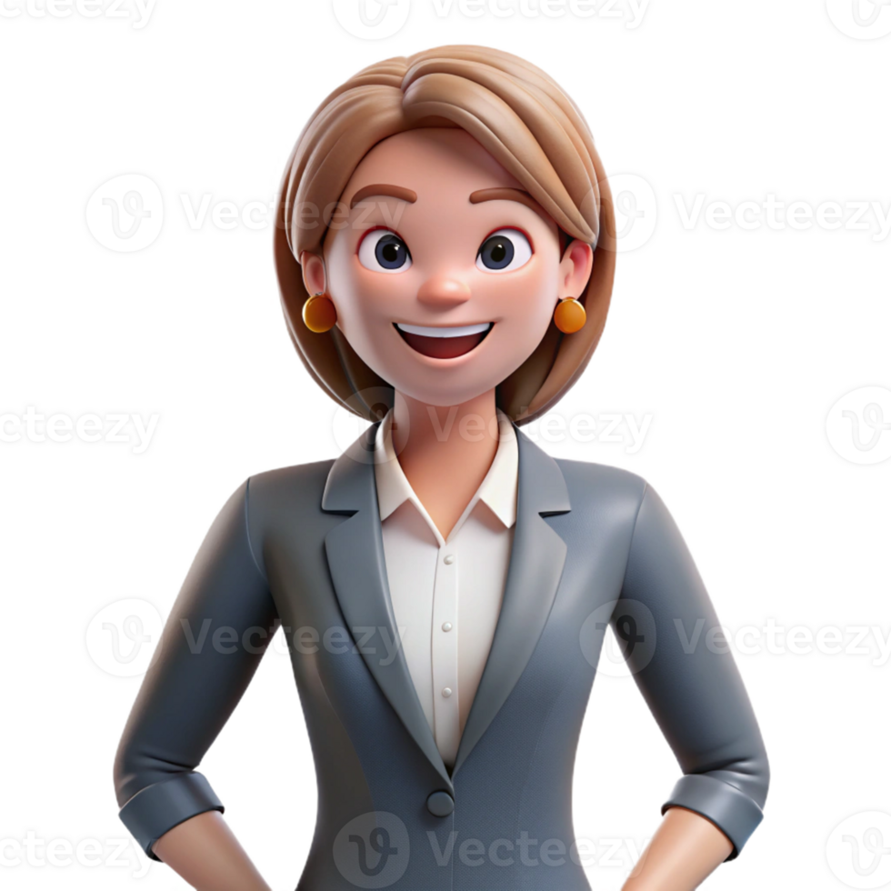 extraordinary creative Smiling businesswoman in a pantsuit, professional png