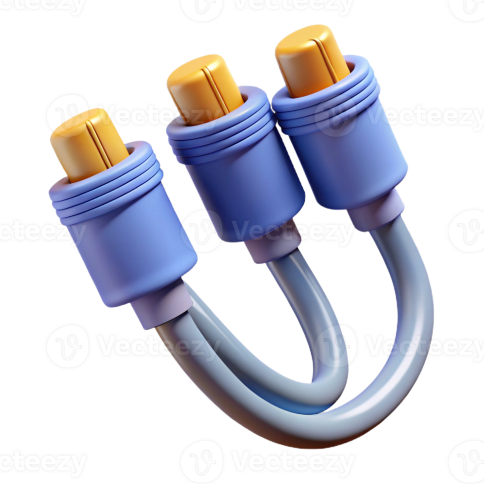 beautiful vintage Data cable with multiple connectors authentic png