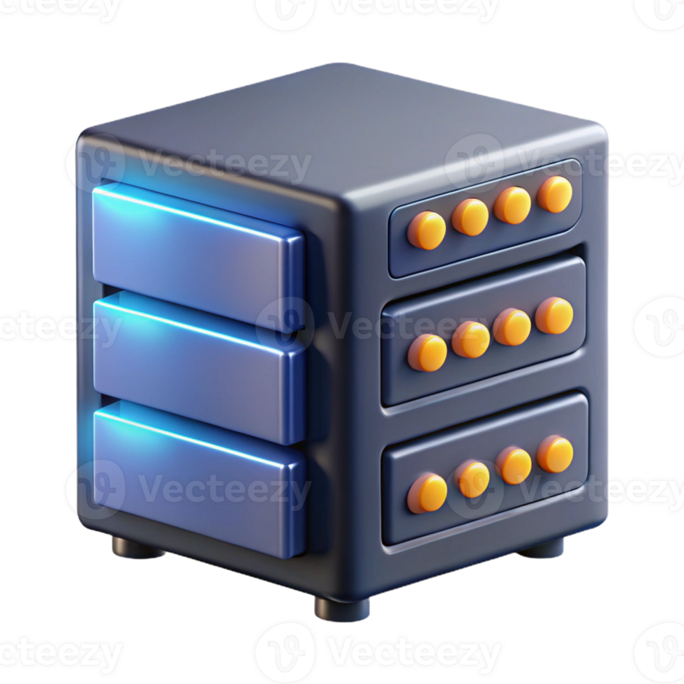 impressive artistic Server rack unit with blinking lights exclusive png