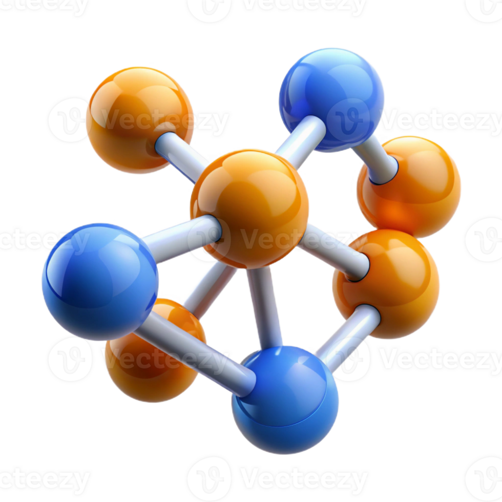 beautiful minimalist A molecule, abstract design, connected spheres, 4K png