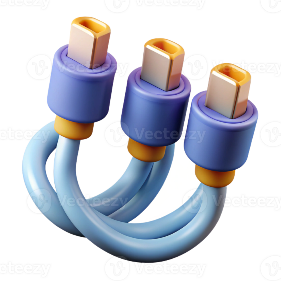 elegant rustic Data cable with multiple connectors professional png