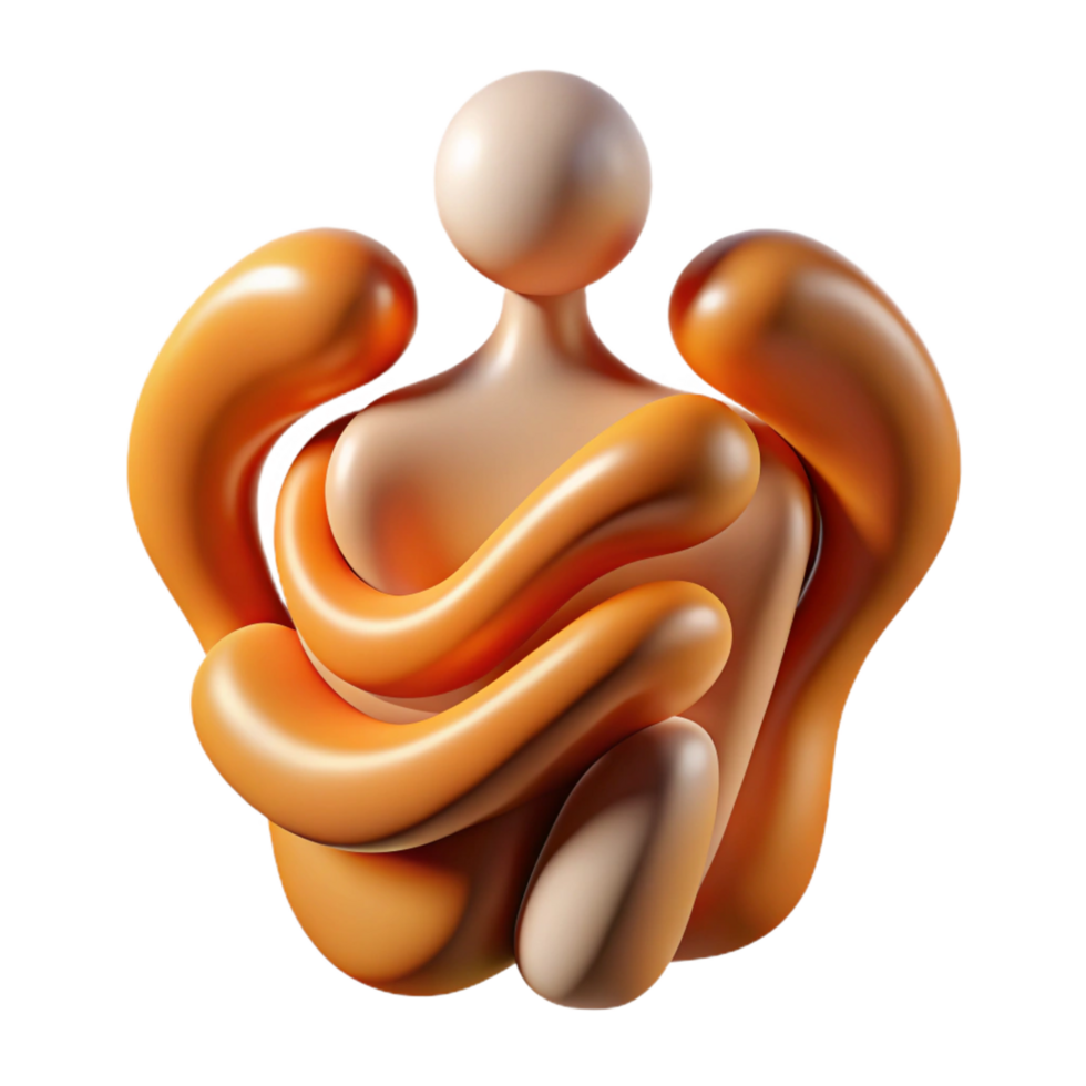 extraordinary classic An abstract representation of the human body, using flowing lines and organic shapes, in warm, earthy tones authentic png