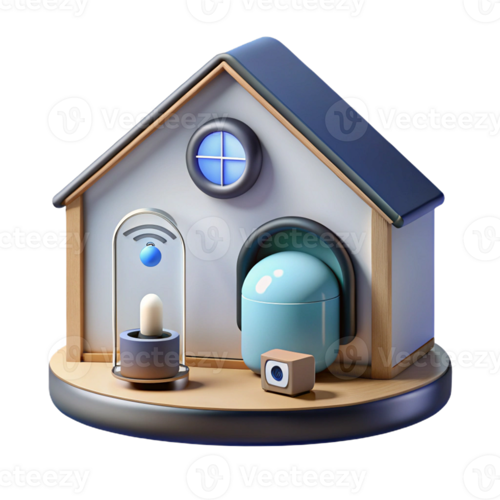 vibrant classic A smart home controlled by voice commands and artificial intelligence, modern, minimalist interior high resolution png