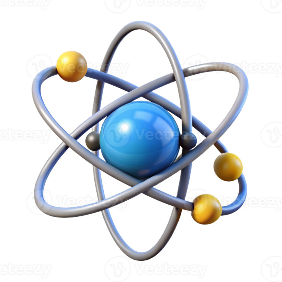 stunning rustic A atom, nucleus and electrons, simplified model, original png