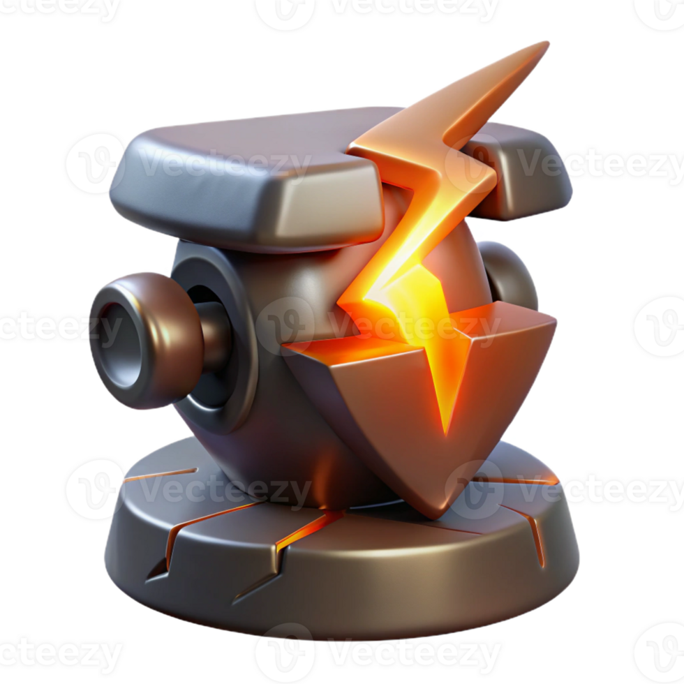 beautiful modern A powerful Cyclops forging a thunderbolt, fiery orange lighting, realistic style original png