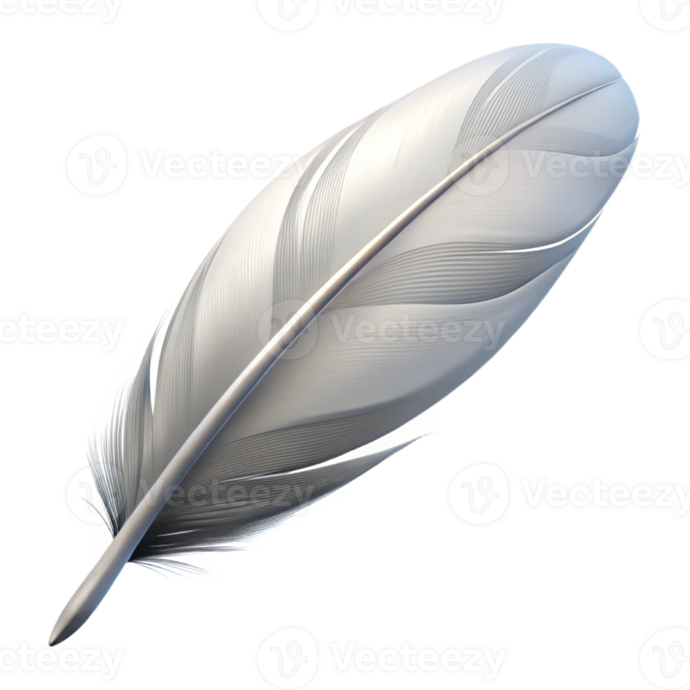 impressive rustic A feather, white, floating, high quality png