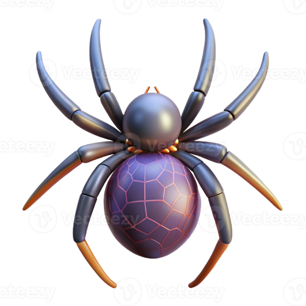 impressive abstract A single, stylized spider, intricate web design on its back high resolution png
