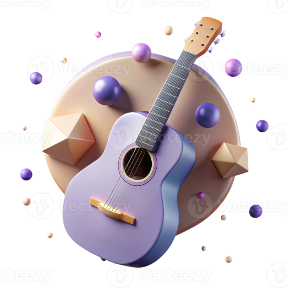 elegant abstract Guitar Silhouette with Strings Cutout for Music Tutorials high quality png