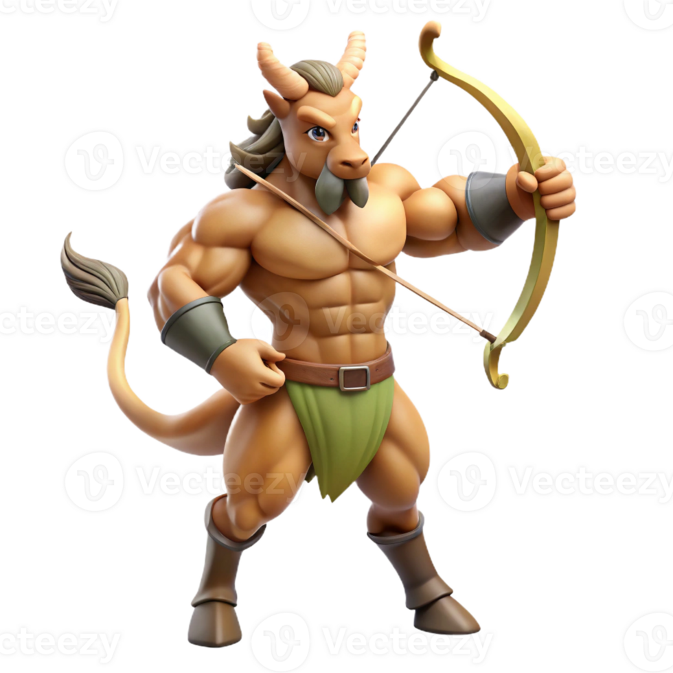 wonderful minimalist A muscular centaur with a bow and arrow genuine png