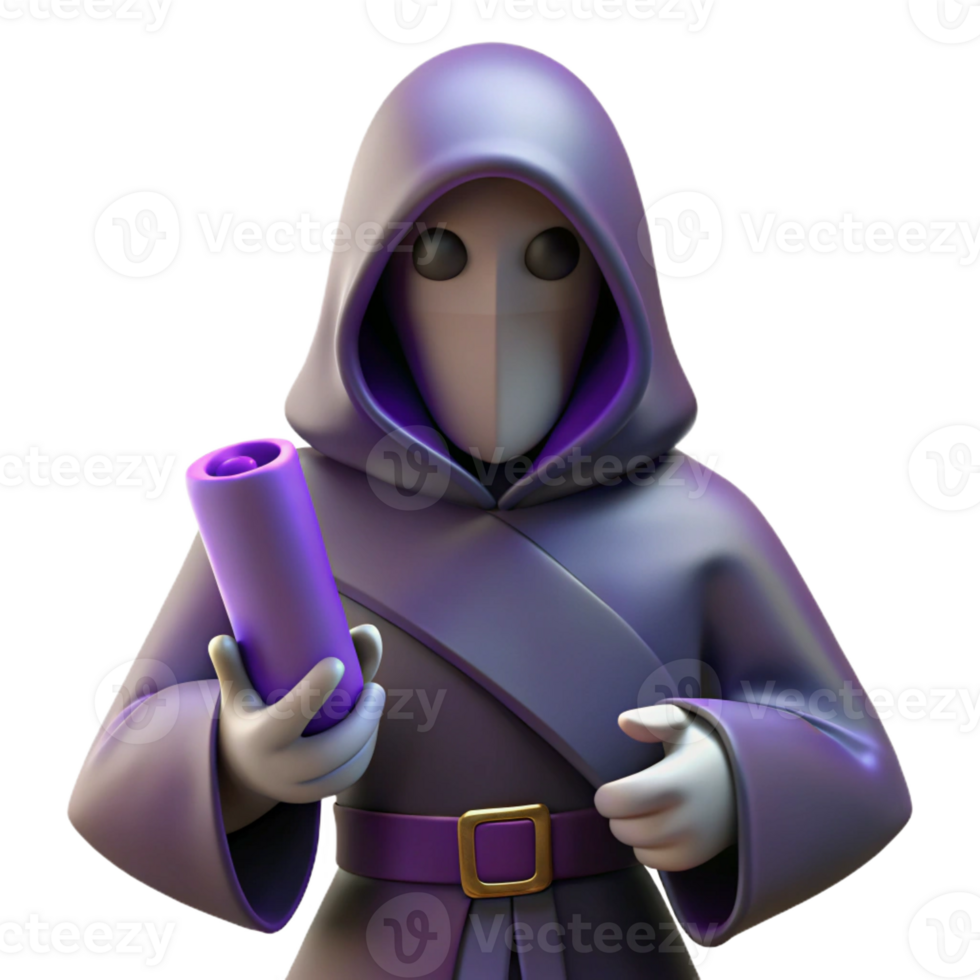 wonderful artistic A mysterious hooded figure with glowing eyes, holding a staff adorned with arcane symbols, shrouded in shadows. Gothic fantasy style premium png