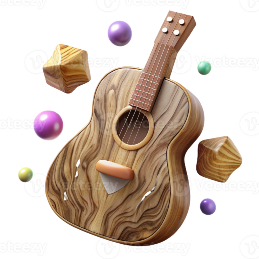 vibrant minimalist Guitar Silhouette with Wood Grain Texture for Rustic Projects professional png