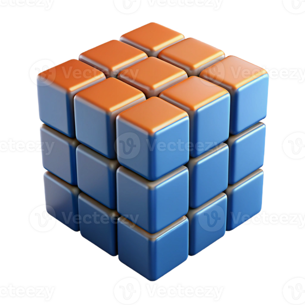 wonderful traditional A Rubik's cube, partially solved, original png