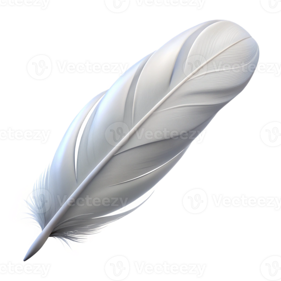 stunning classic A feather, white, floating, genuine png