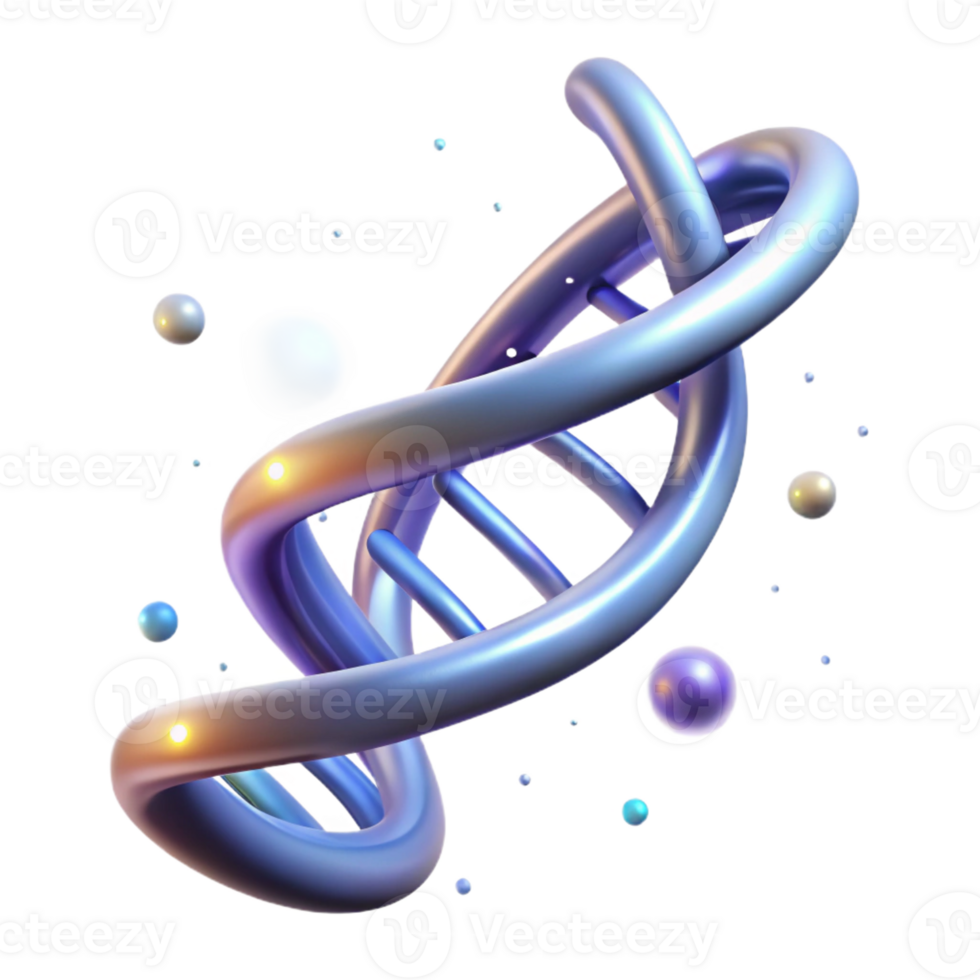 serene contemporary A DNA strand spiraling through space, illuminated by a soft, ethereal glow, scientific illustration style professional png