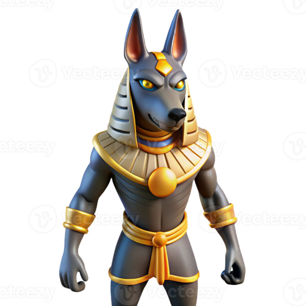 serene rustic Anubis, Egyptian god of the dead, jackal-headed, authentic png