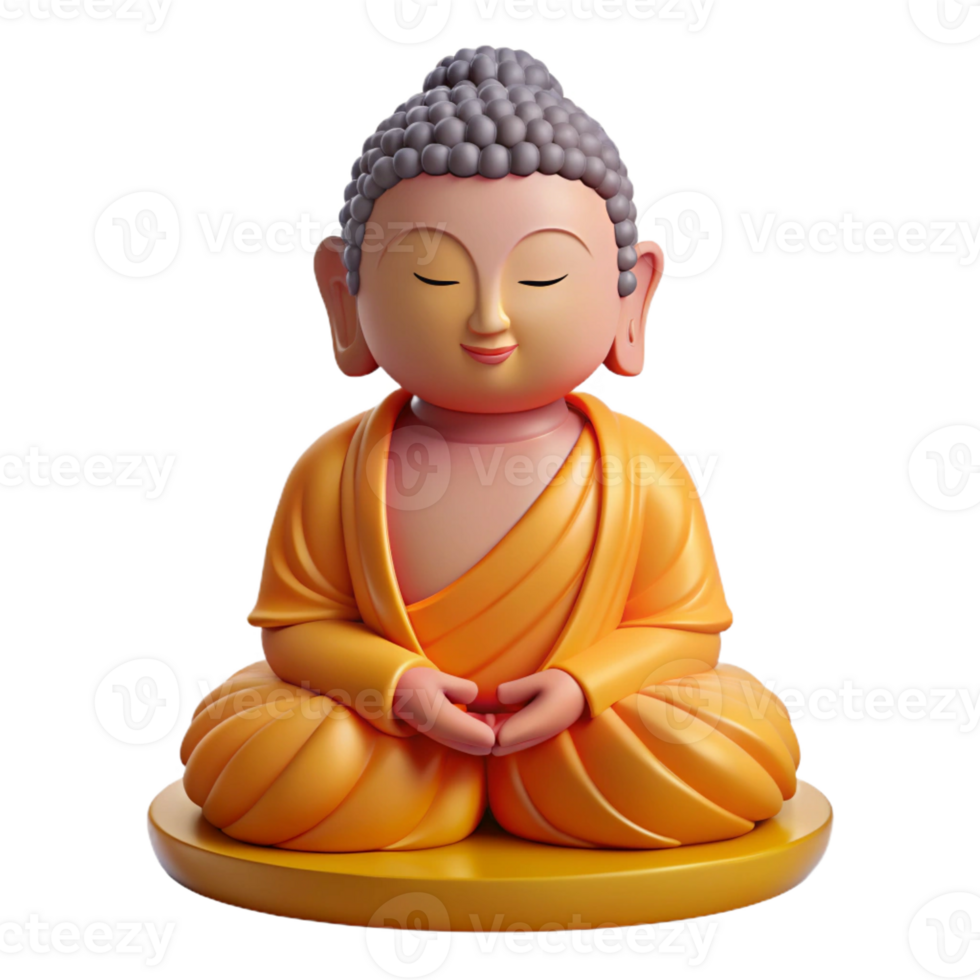 elegant creative Buddha statue, serene, meditative, genuine png
