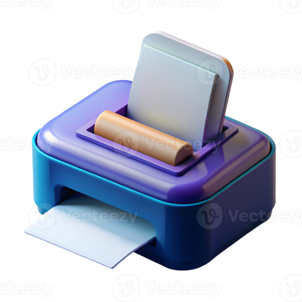 serene rustic Printer with paper tray 4K png