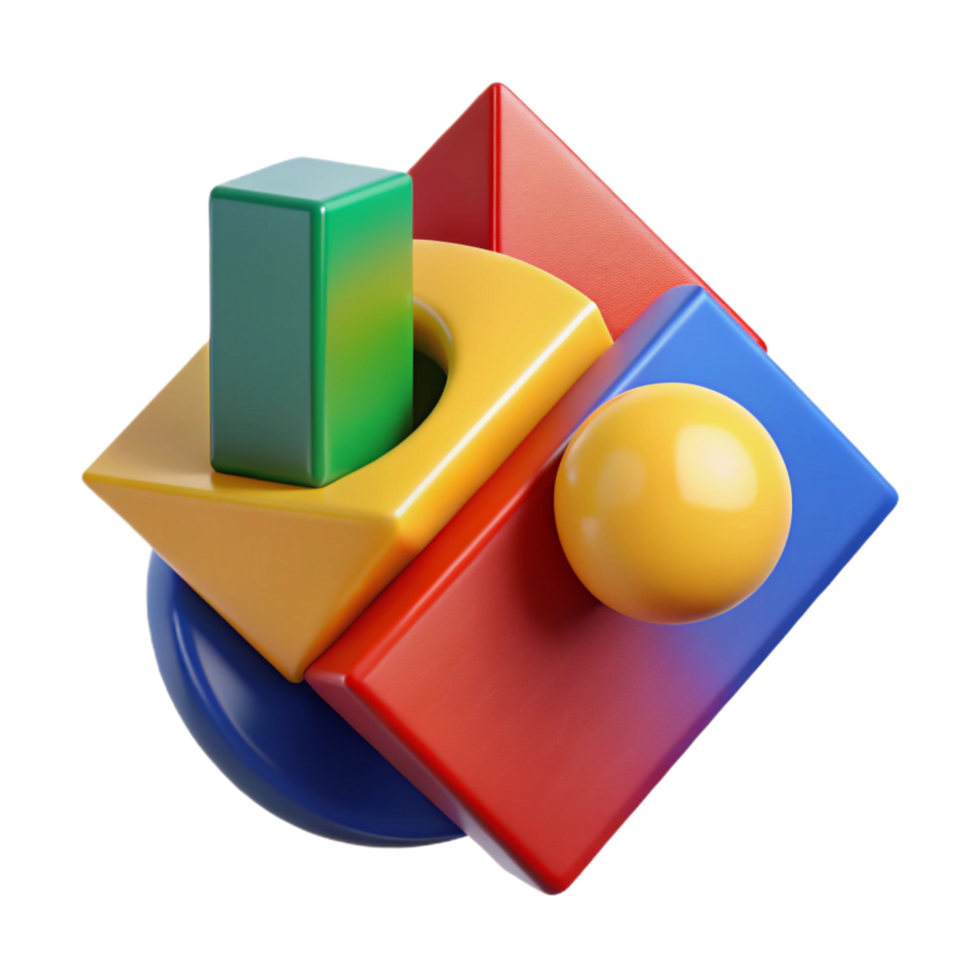 wonderful abstract A bold, geometric composition, with a bright, primary color palette, in a Bauhaus style authentic png