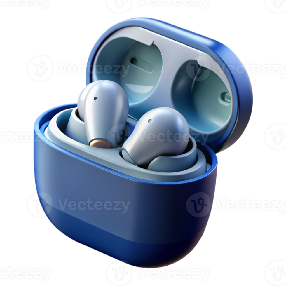 dramatic rustic Wireless earbuds with charging case open premium png