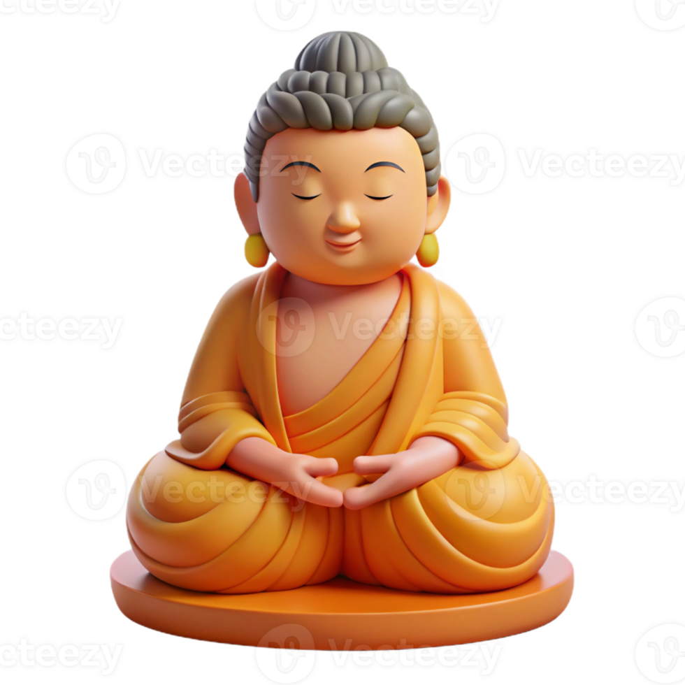 dramatic modern Buddha statue, serene, meditative, exclusive png
