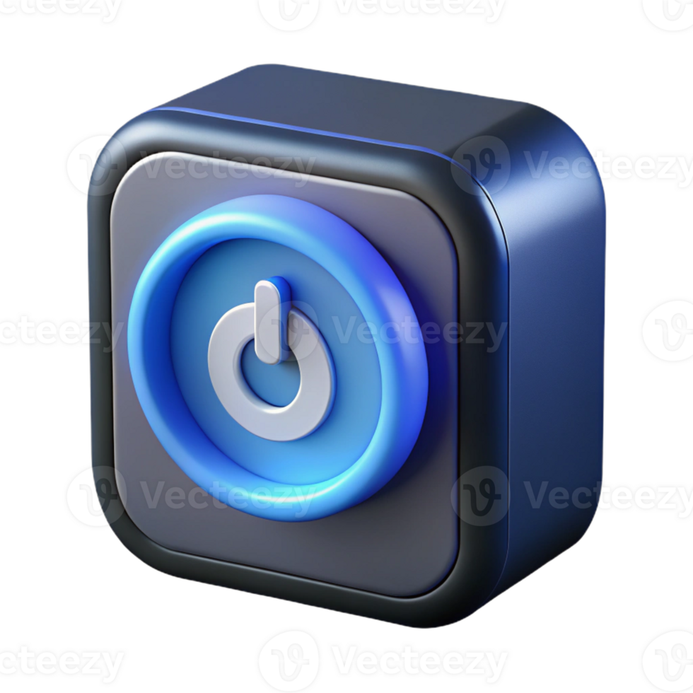impressive modern Bluetooth speaker with power button illuminated detailed png