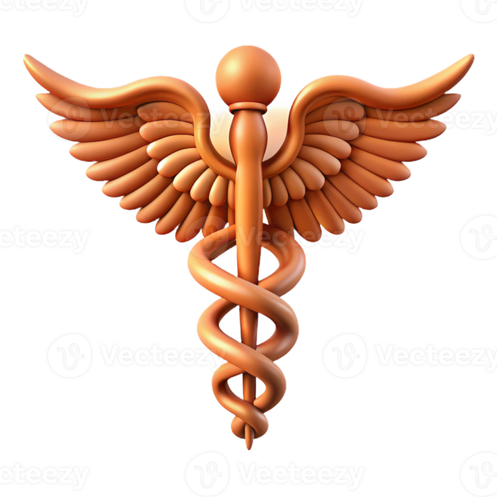 vibrant minimalist Caduceus, Hermes's staff, symbolic, authentic png