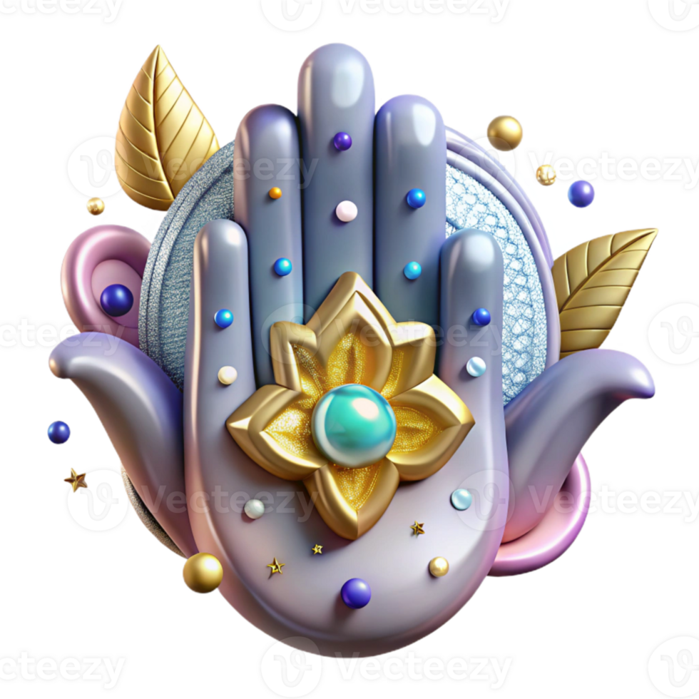 dramatic traditional Hamsa Hand Protection Amulet Isolated for Jewelry Design png
