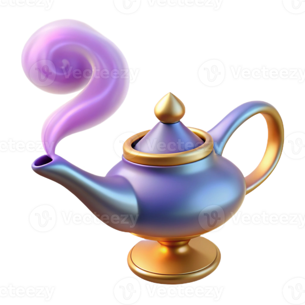 stunning rustic A realistic magic lamp with a genie's smoke emanating exclusive png