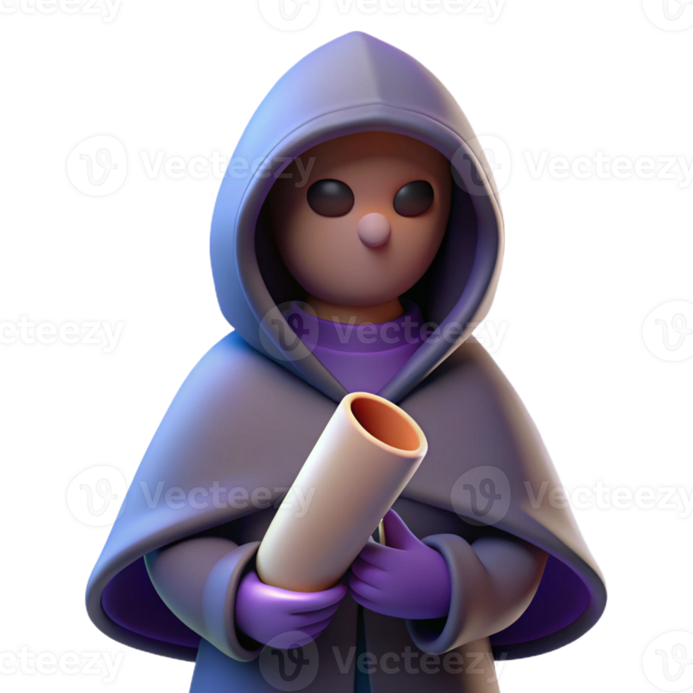 dramatic classic A mysterious hooded figure with glowing eyes, holding a staff adorned with arcane symbols, shrouded in shadows. Gothic fantasy style authentic png