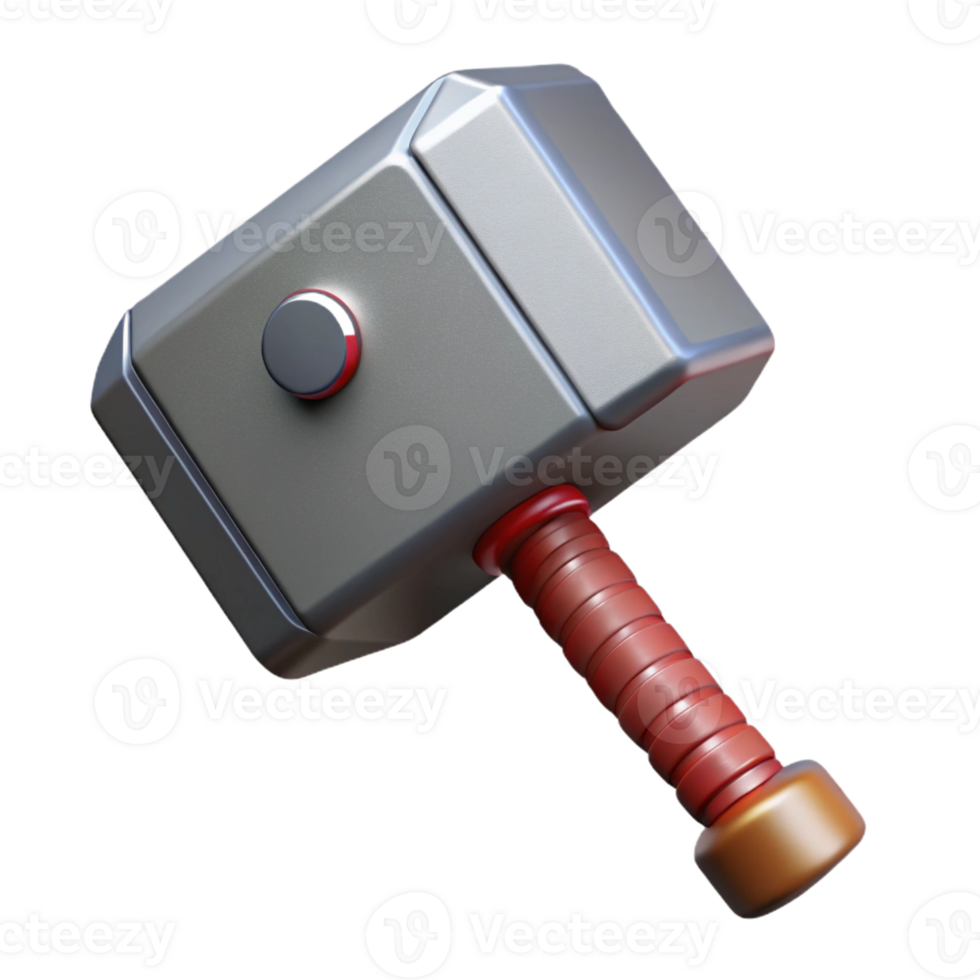 vibrant vintage Mjolnir, Thor's hammer, powerful, high resolution png