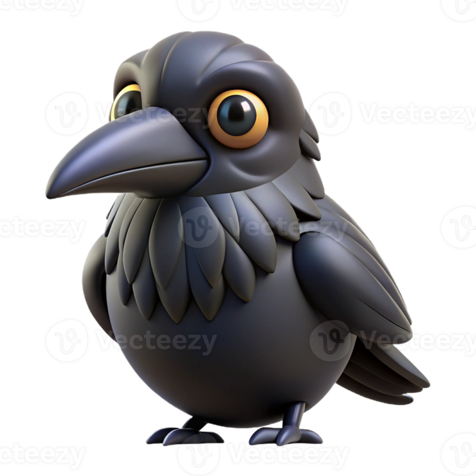 serene creative A stylized raven, black feathers, intelligent eyes professional png