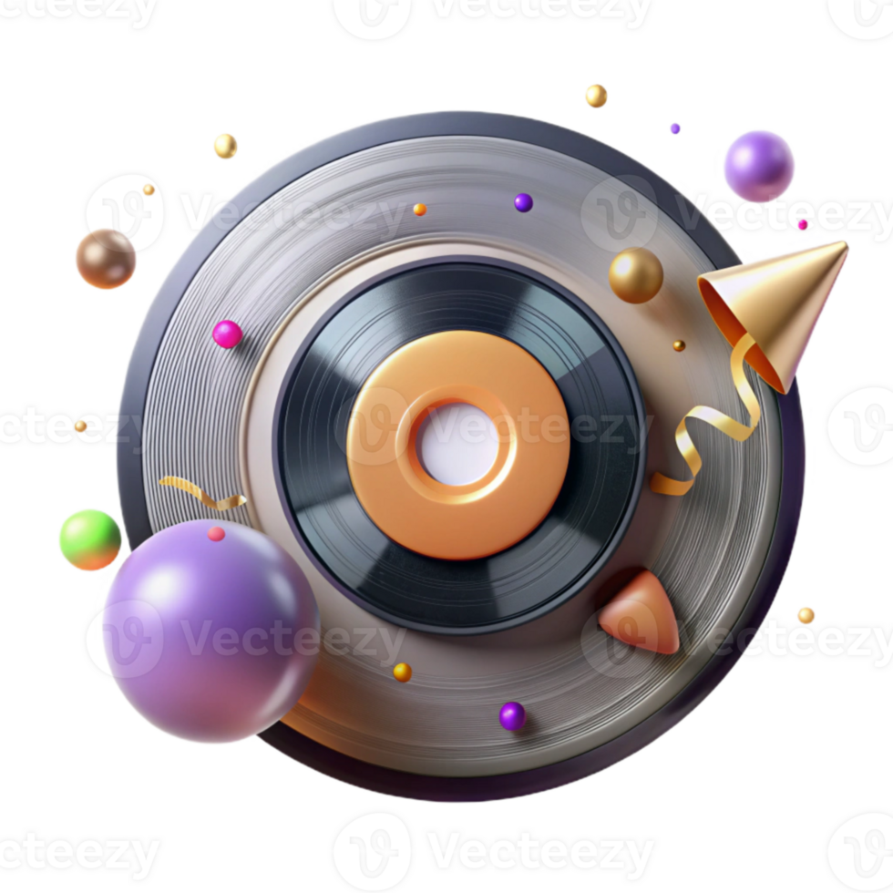 beautiful artistic Hand Drawing a Vinyl Record Transparent high resolution png