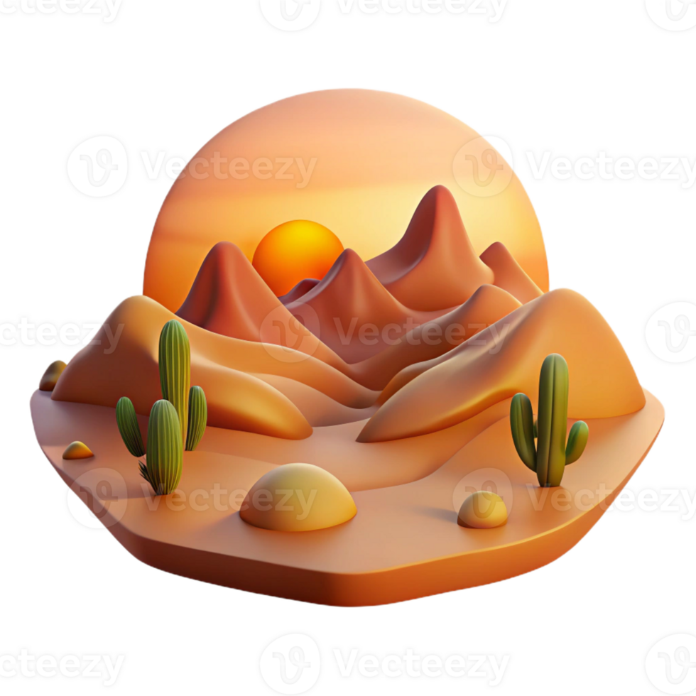 beautiful artistic A desert landscape at sunset, warm colors, minimalist photography style detailed png