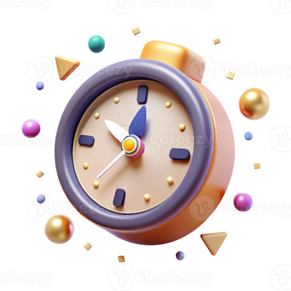 elegant abstract Hand Drawn Clock Icon Isolated for Time Management original png