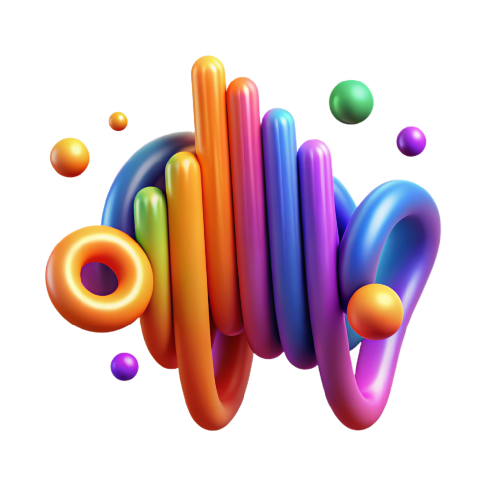 serene modern An abstract representation of sound waves, using vibrant colors and dynamic shapes, with a musical, rhythmic style professional png